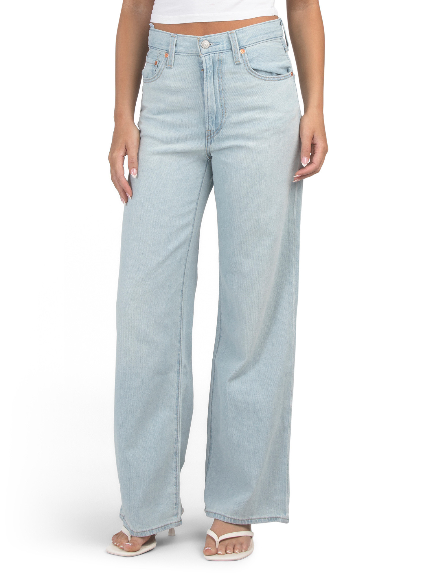 Linen Blend Ribcage Wide Leg Jeans | Women | Marshalls | Marshalls