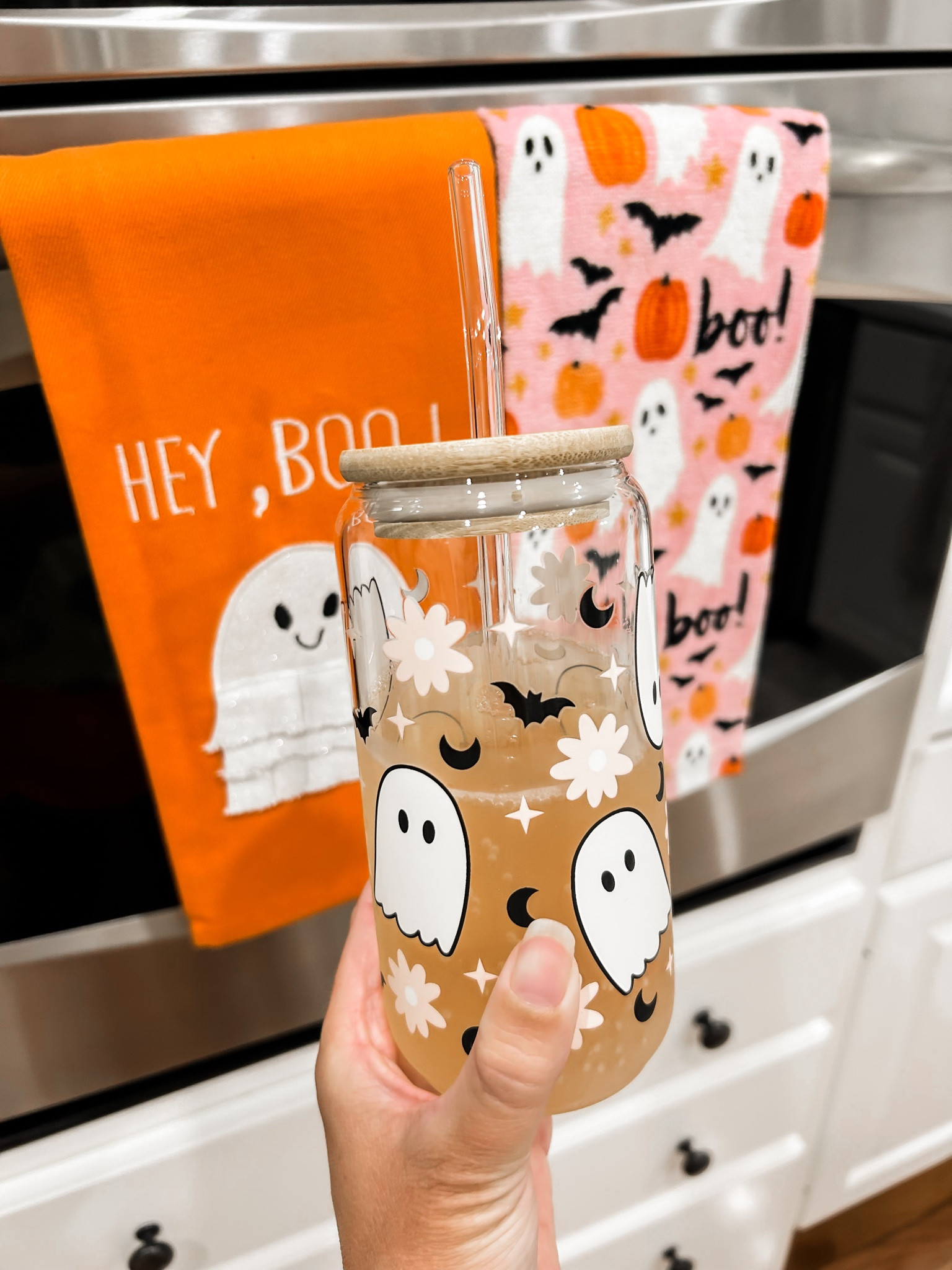 Halloween glass cup + Halloween tea towels 

#LTKHalloween #LTKSeasonal #LTKHome