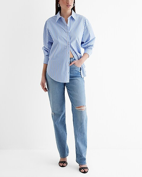 Striped Boyfriend Portofino Shirt | Express