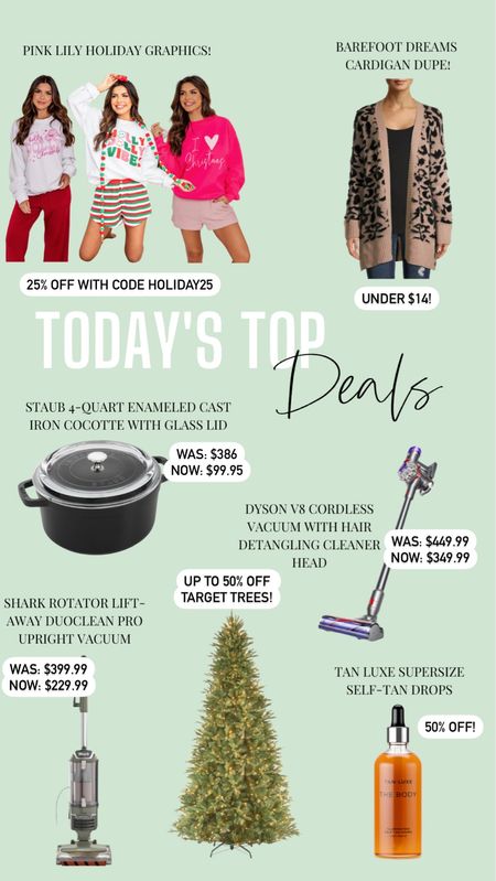 Christmas decors // up to 50% off target Christmas trees // pink Lily Christmas sweater are 25% off // winter outfits — found this Walmart dupe for the barefoot dreams cardigan 🥰 // gift guide — these vacuum makes a great house gift for new owners! Dyson vacuum // shark vacuum // tan luxe 

#LTKsalealert #LTKHoliday #LTKSeasonal