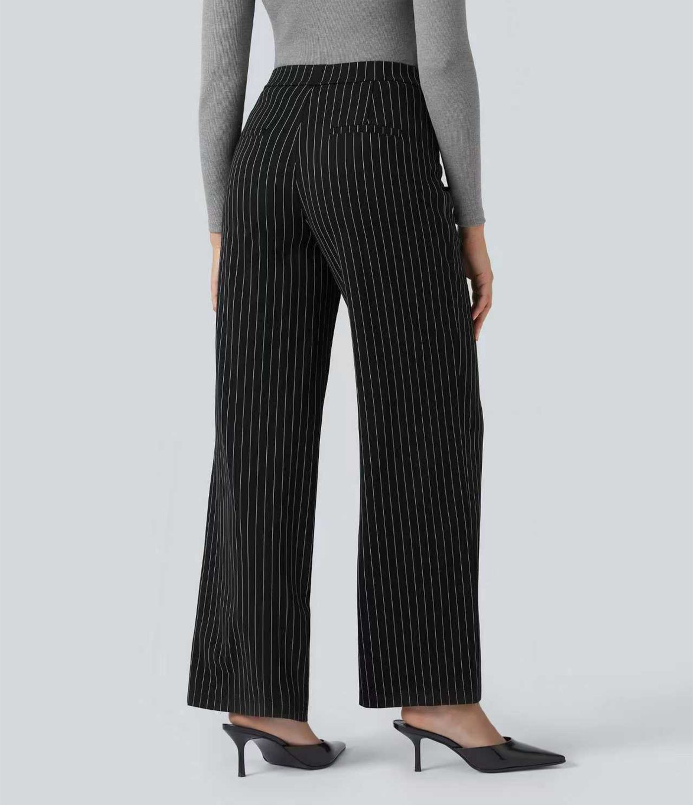 Women\u2019s Halara Flex\u2122 High Waisted Straight Leg Cool Touch Stripe Work Pants with Pocket... | HALARA