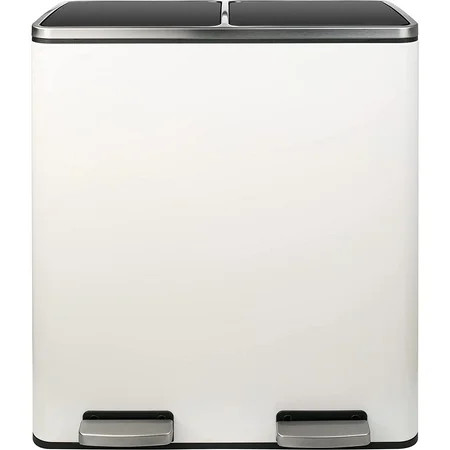 HOMFY 60L / 16 Gallon Dual Trash Can Stainless Steel Kitchen Garbage Can with Lid Rectangular Garbag | Walmart (US)