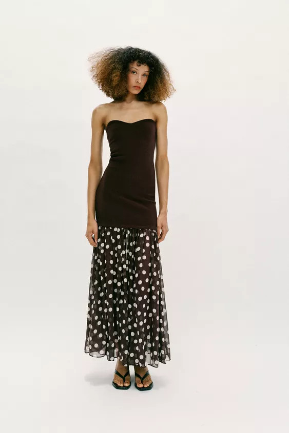 COMBINATION POLKA DOT DRESS | Zara US