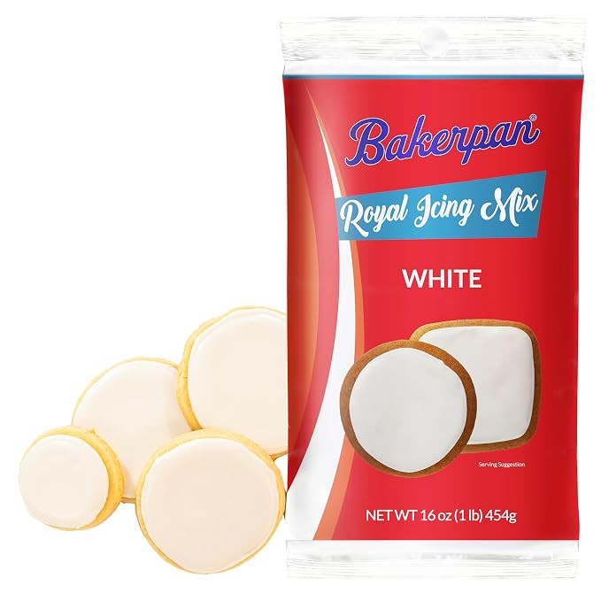 Bakerpan White Royal Icing Mix for Decorating Cookies and Cakes - 16 Ounces (1 lb) (Made in USA) | Amazon (US)