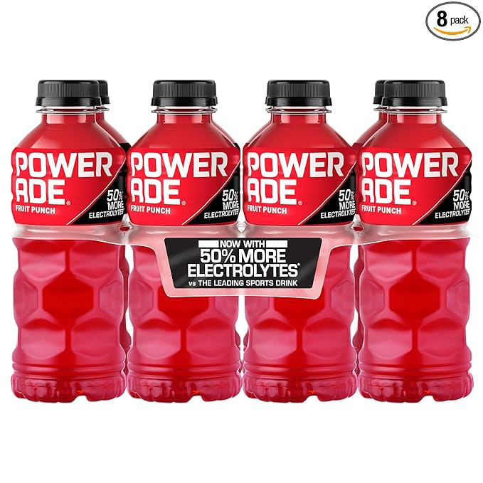 Powerade Fruit Punch, Electrolyte Enhanced Sports Drink, 20 Fl Oz Bottles, 8 Pack | Amazon (US)