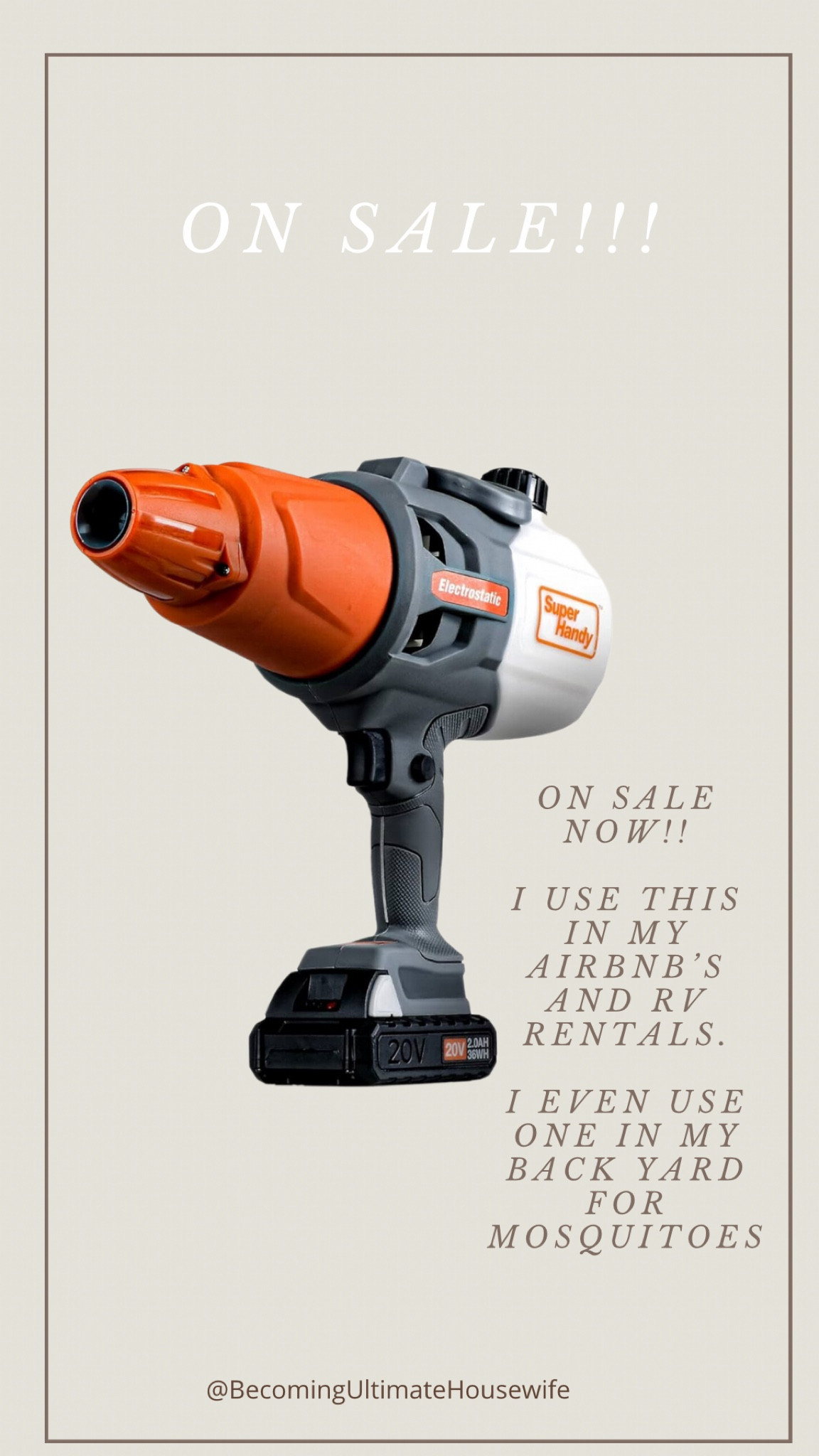 I love jawing this fogger in my Airbnb’s and Rv Rentals.
I will even take this with me when we are staying in others Airbnb to give it a spray before we start relaxing. And I know everything is disinfected.

I also use this at home and have another I use in the back yard to help fight of mosquitoes.

With summer around the corner this is a great summer must have

#LTKfindsunder100 #LTKsalealert #LTKhome