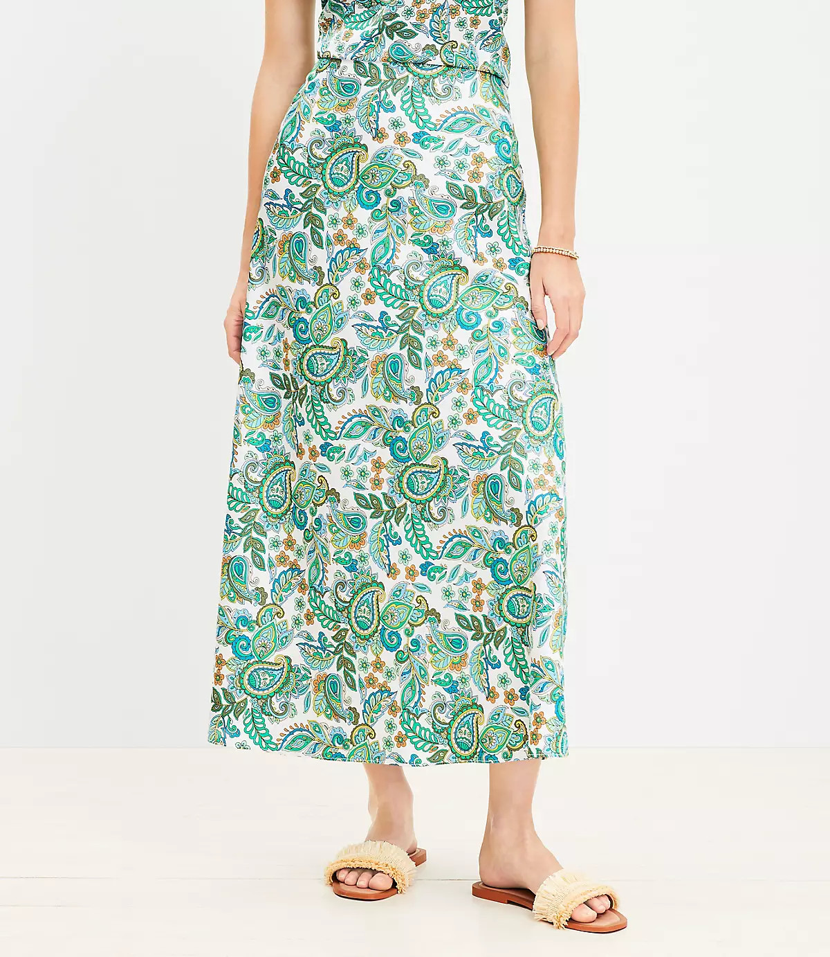 Paisley Bias Maxi Skirt | LOFT