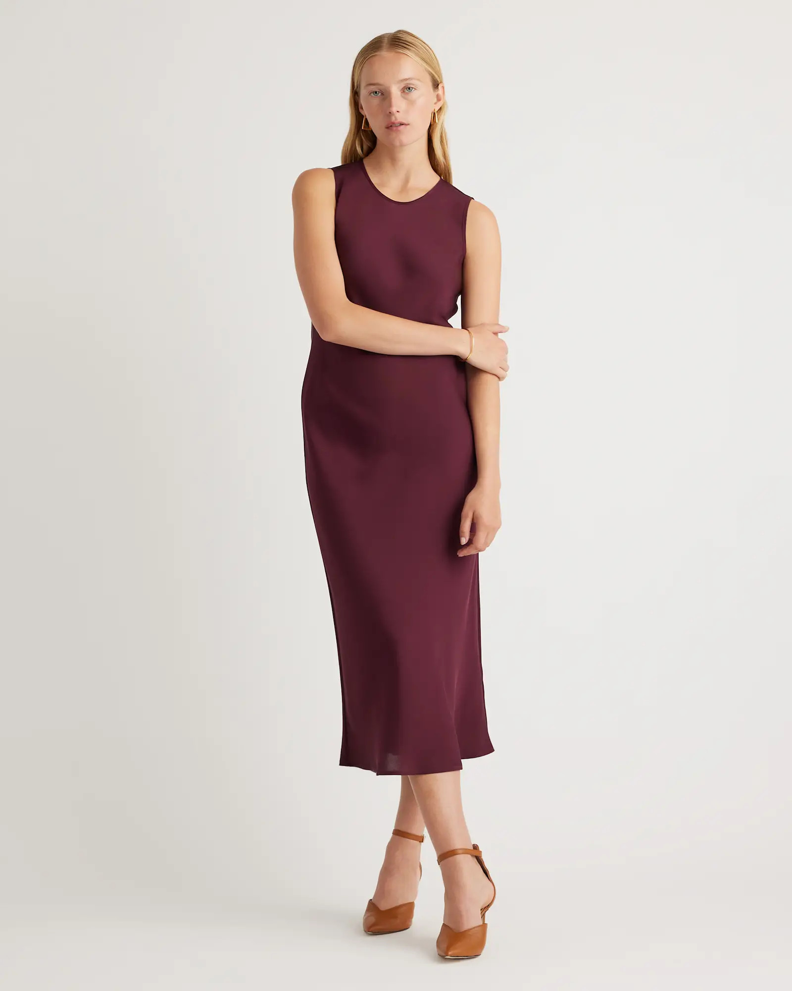 Washable Stretch Silk Tank Midi Dress | Quince