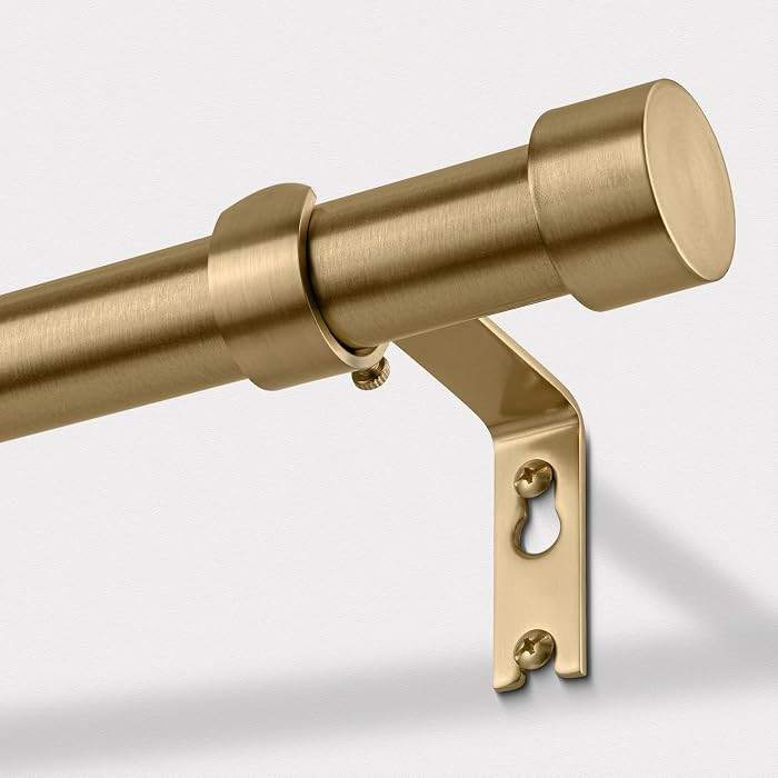 Warm Gold Curtain Rod 36-88 Inch Brass Gold Curtain Rods for Window | Amazon (US)