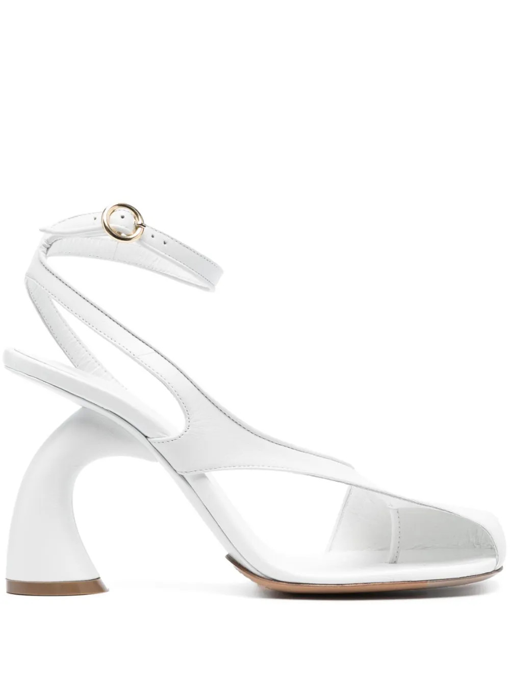 square-toe asymmetric sandals | Farfetch Global