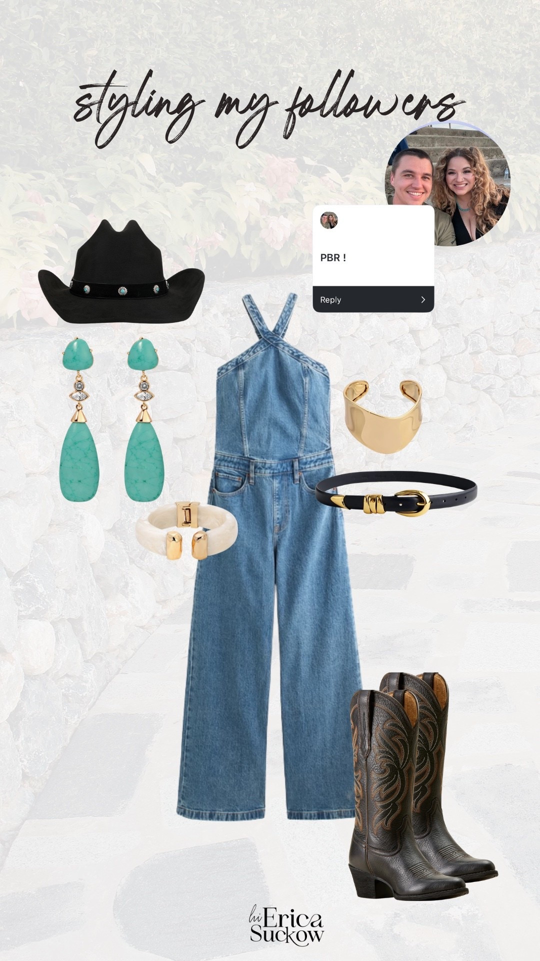 Styling my followers, request for a PBR outfit!

Cute for Nashville, country concert, Austin, rodeo, state fair! 