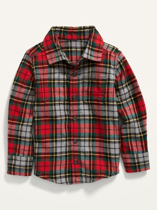 Unisex Plaid Flannel Long-Sleeve Shirt for Toddler | Old Navy (CA)