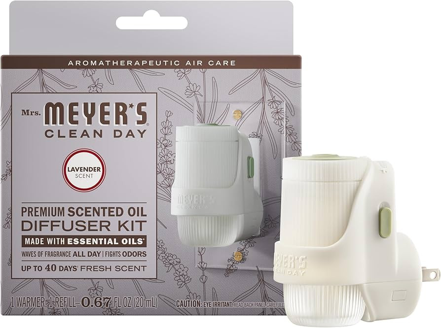 MRS. MEYER'S CLEAN DAY Premium Scented Oil Diffuser Kit, Lavender, 1 warmer and .67 fl oz refill | Amazon (US)