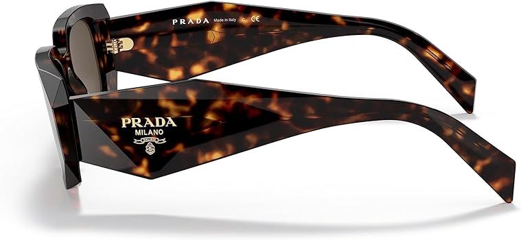 Prada PR 17WS 2AU8C1 Tortoise Plastic Rectangle Sunglasses Brown Lens | Amazon (US)
