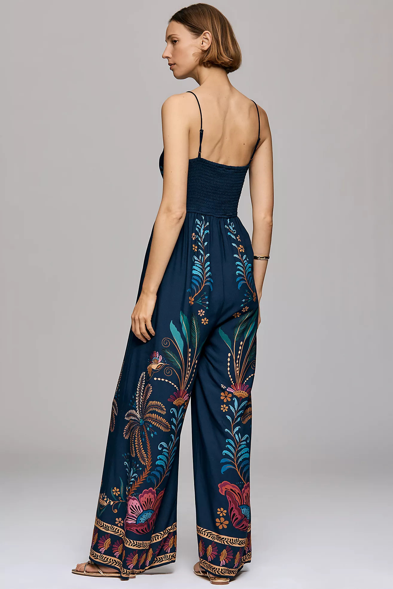 Farm Rio x Anthropologie V Neck Wide Leg Jumpsuit | Anthropologie (US)