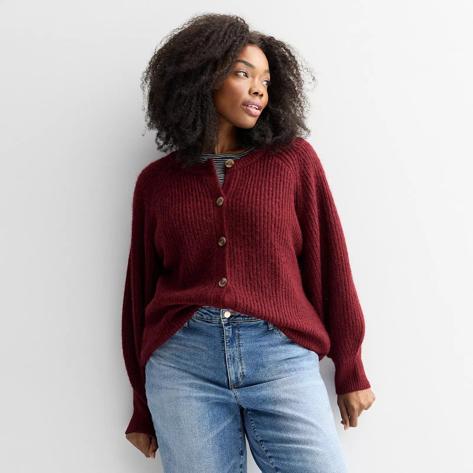 Plus Size Sonoma Goods For Life® Cozy Heritage Cardigan | Kohl's