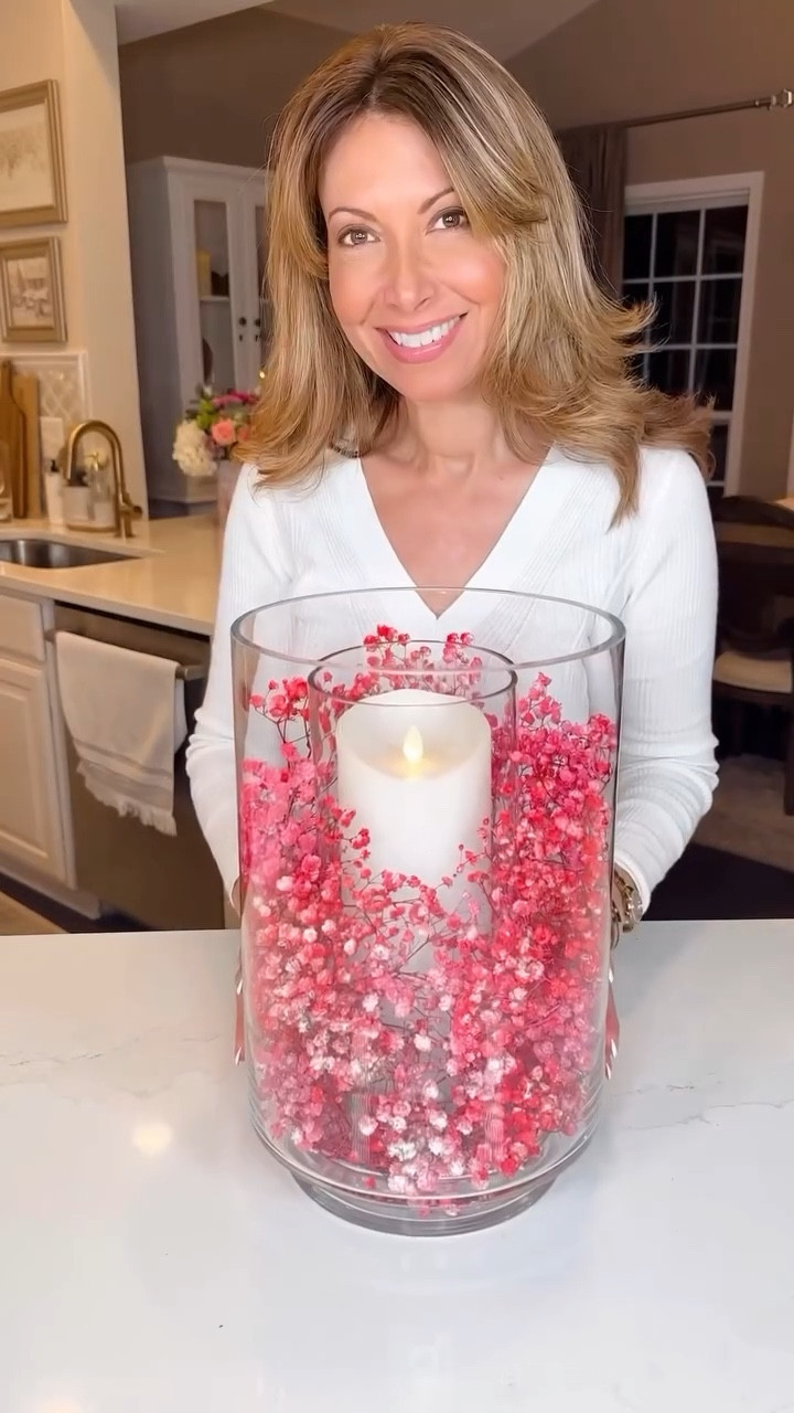 Valentine's Baby Breath Candle Centerpiece 💕 So simple, yet stunning! I spray-painted baby’s breath in shades of pink and red creating a warm, romantic and dreamy tabletop arrangement for your Valentine's or Galentine’s celebrations and parties. 💖

Valentine’s decor
Floral DIY

#LTKSeasonal #LTKHome #LTKStyleTip