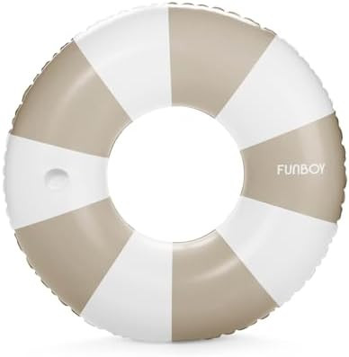 FUNBOY Giant Vintage Tan Stripe Inflatable Tube Pool Float with Cup Holder 48" | Large Pool Float... | Amazon (US)