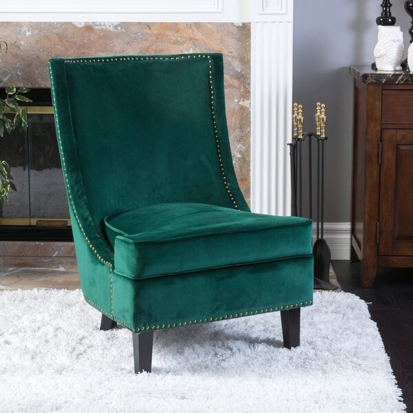 Carole Velvet Single Sofa Accent Chair by Christopher Knight Home | Bed Bath & Beyond