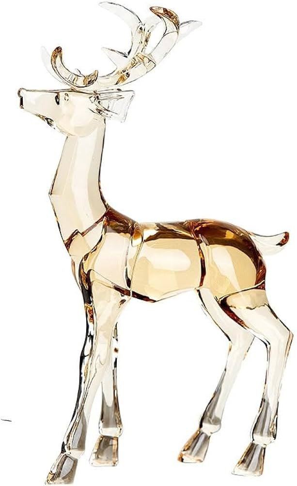 Acrylic Reindeer Figurine Deer Statue Collection Ornament Christmas Decor Home Decor Sculpture Gi... | Amazon (US)