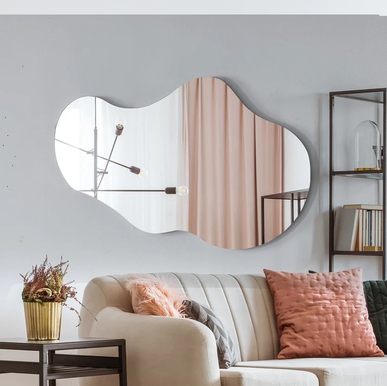 Asymmetrical Mirror, Decorative Irregular Mirror, Frameless Cloud  for Vanity, Living Room, Bathr... | Etsy (US)