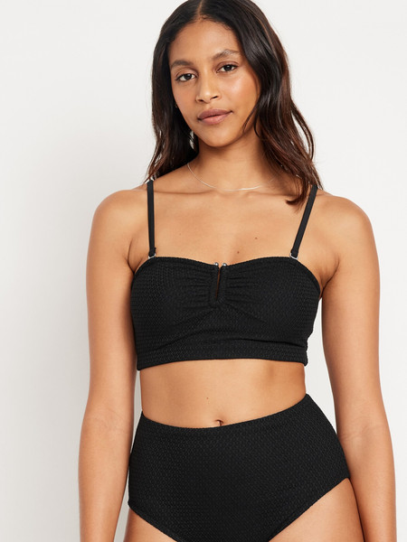 Longline Crochet Bandeau Swim Top | Old Navy (US)