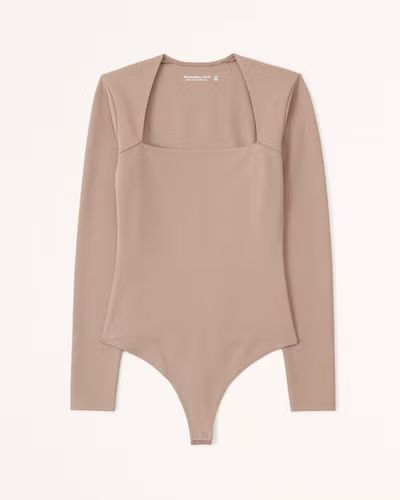 Long-Sleeve Ponte Squareneck Bodysuit | Abercrombie & Fitch (US)