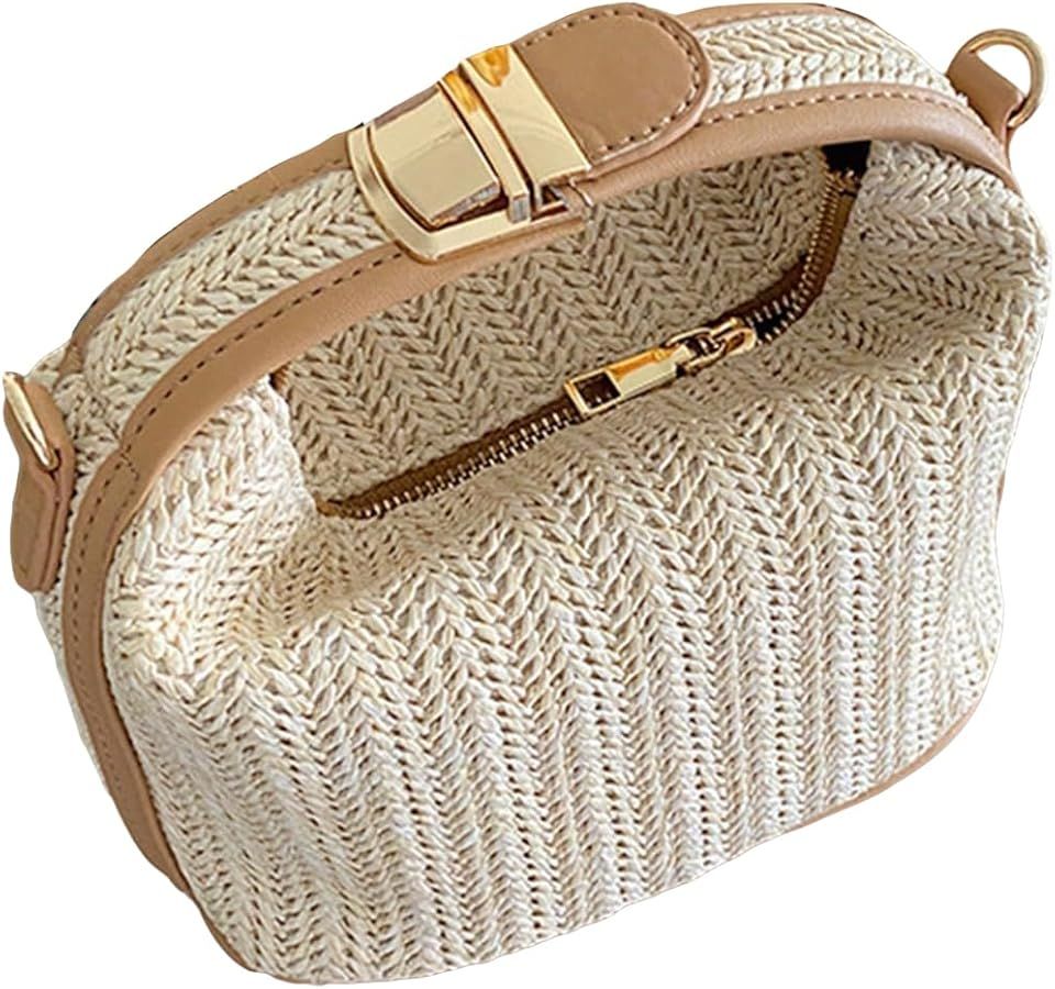 GORGLITTER Women's Rattan Straw Bag Woven Shoulder Handbag Vacation Picnic Crossbody Bags | Amazon (US)