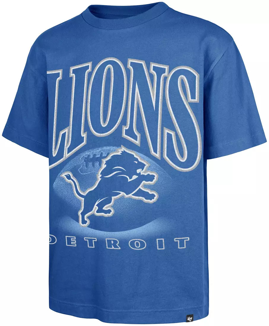 '47 Men's Detroit Lions Blue Power Shot Foundation T-Shirt | DICK'S Sporting Goods