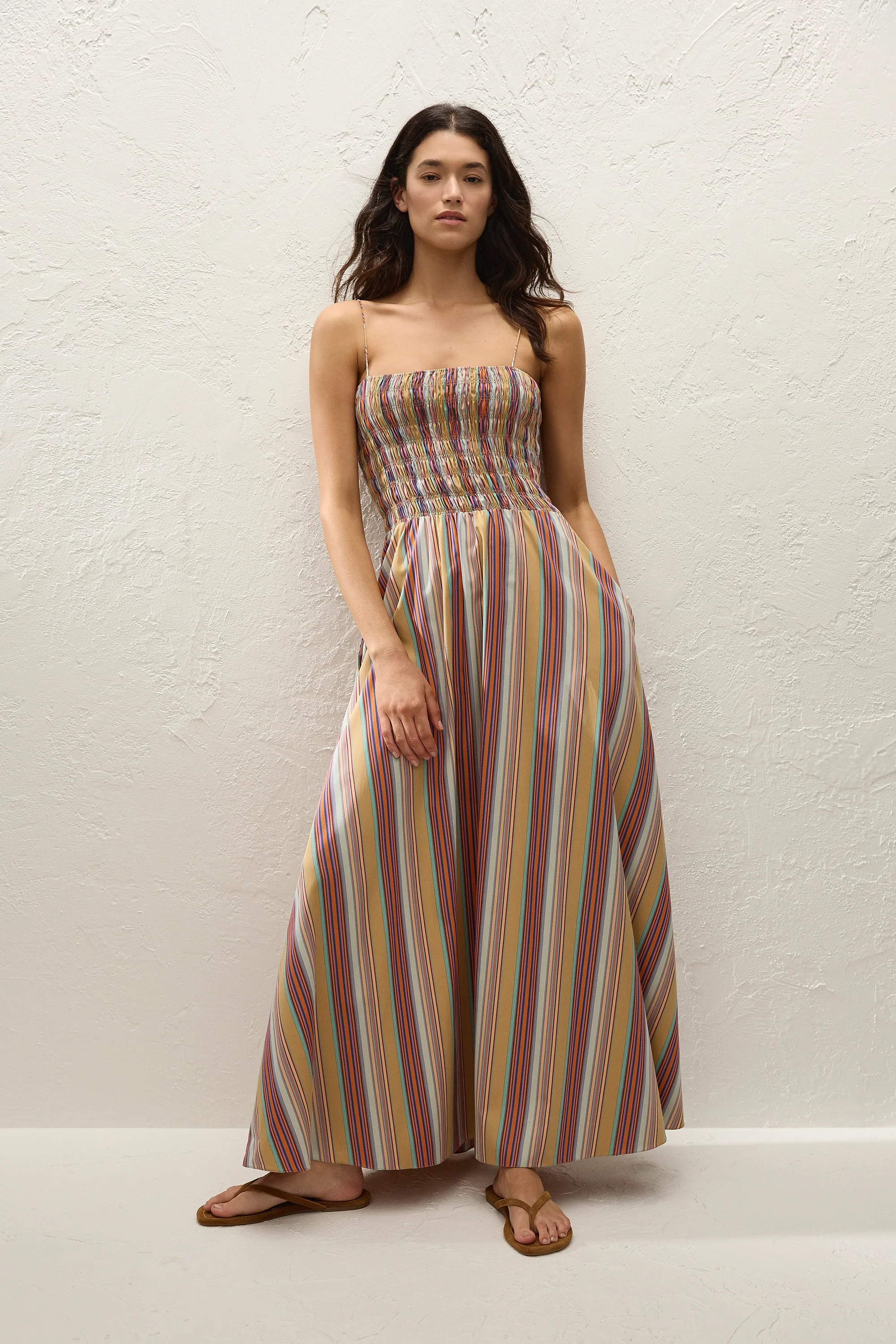 Anniken Maxi Dress Agua Stripe Mustard - Final Sale, XL / AGUA STRIPE - MUSTARD | Faithfull (AU)