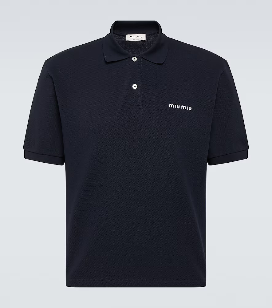 Miu Miu Logo cotton piquÃ© polo shirt | Mytheresa (US/CA)