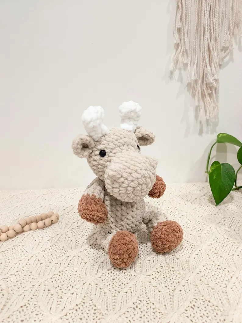 Crochet Moose Plushie,soft Toy - Etsy | Etsy (US)