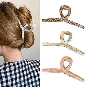 Big Hair Claw Clips Butterfly Hair Clips for Women 4.7" Acetate Claw Clips Metal Hair Clip for Gi... | Amazon (US)