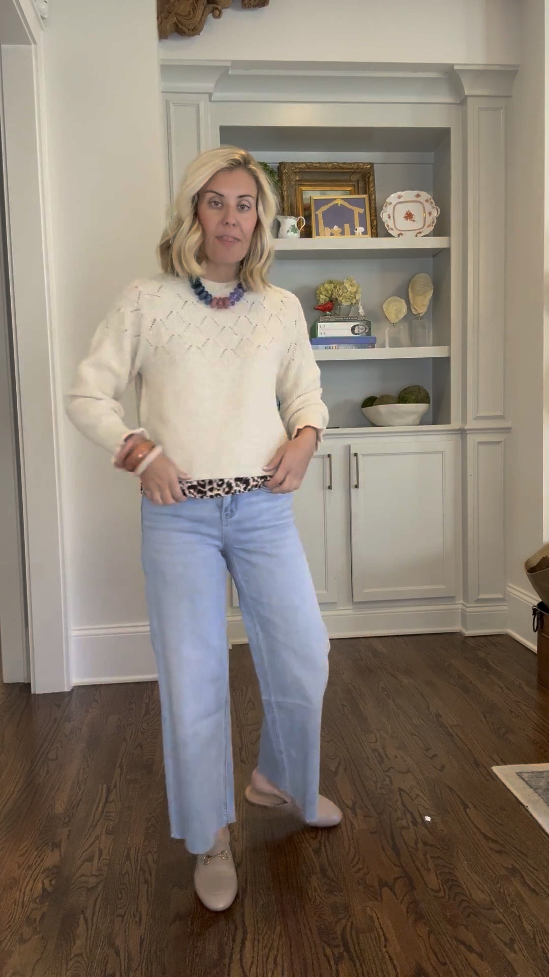 These jeans are a YES!! My new favorite sweater that will literally match anything! 
 
Sweater xs
Jeans 25
Tank small
Slides 8

#LTKOver40 #LTKootd #LTKgrwm