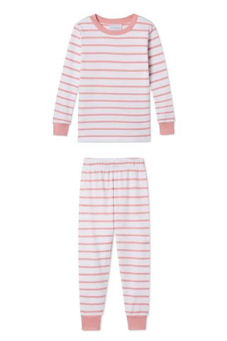 Organic Pima Kids Long-Long Set in Dusty Rose | LAKE Pajamas