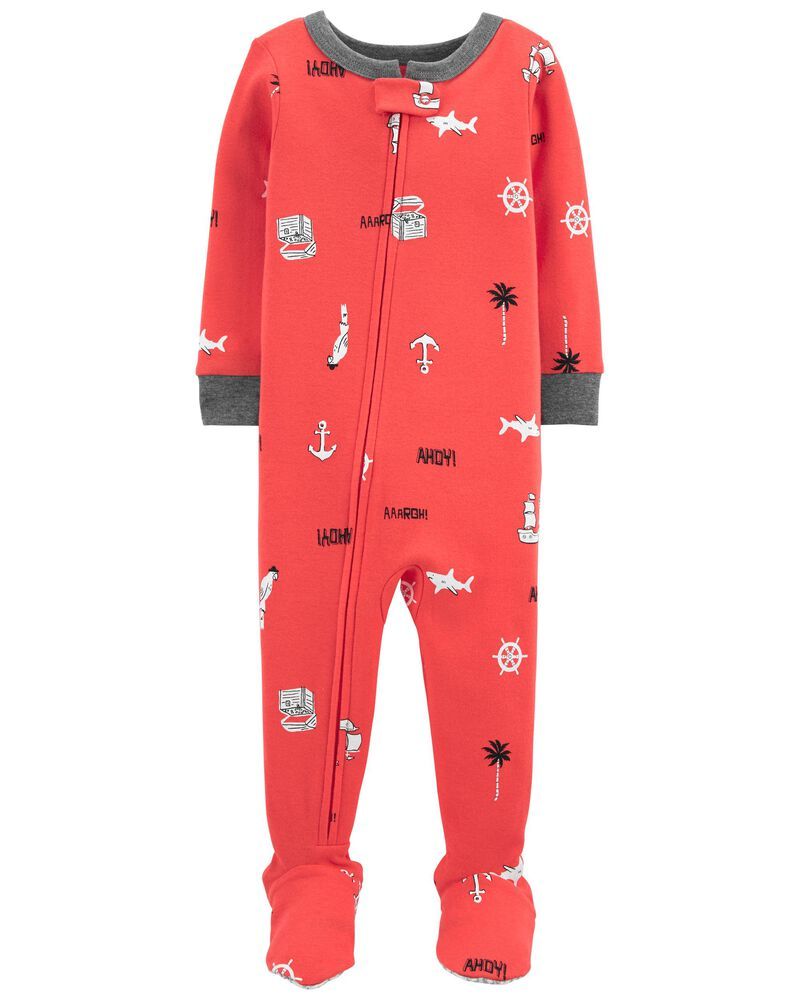 1-Piece Nautical 100% Snug Fit Cotton Footie PJs | Carter's