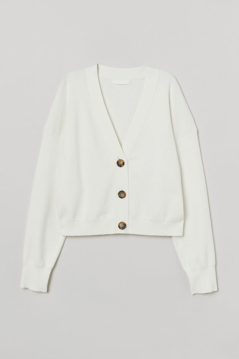 H & M - Short Cardigan - White | H&M (US + CA)