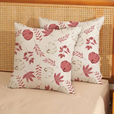 Set of 2 Fall Pillow Covers – Linen Throw Pillow Cases for Autumn and Thanksgiving Decor | Wayfair North America