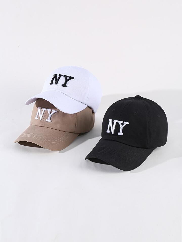 3pcs Daily Casual Letter Embroidered Baseball Cap | SHEIN
