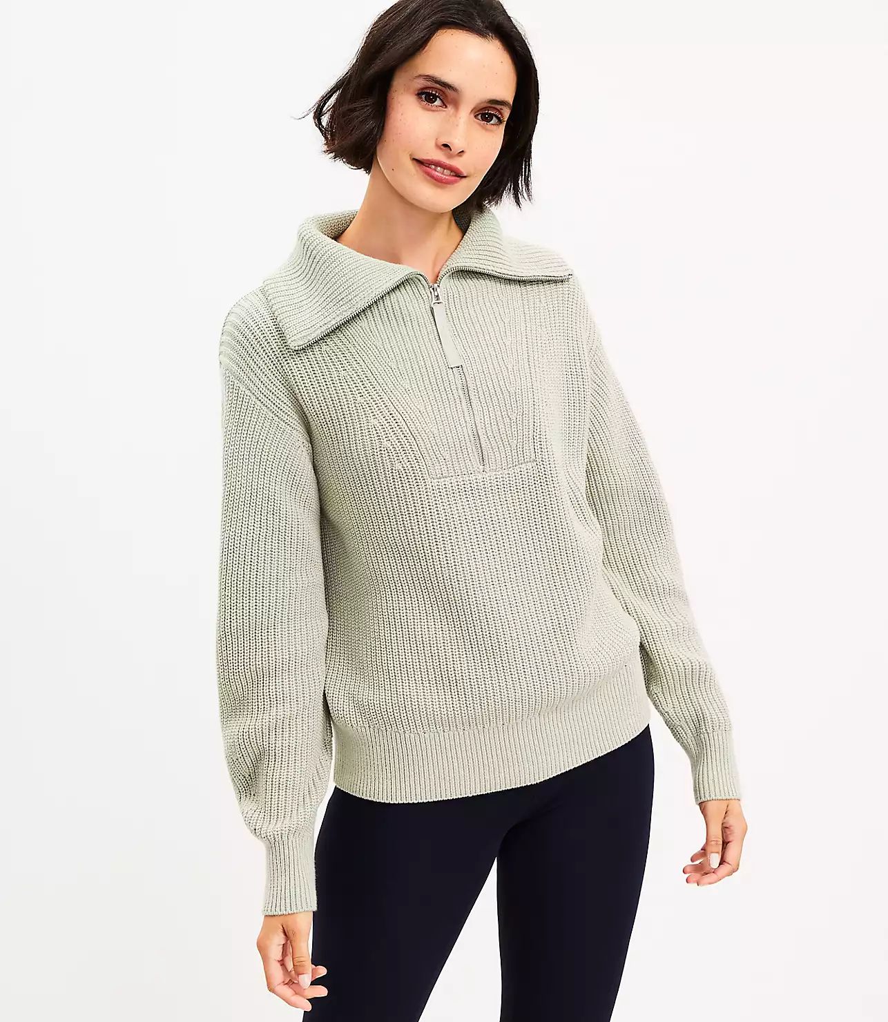 Lou & Grey Zip Neck Sweater | LOFT