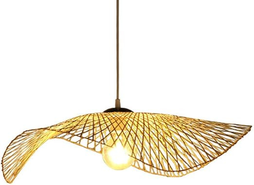 HAIIQU 1-Light Boho Wicker Chandelier Home Décor Lighting Rustic Bamboo Woven Pendant Light Farm... | Amazon (US)