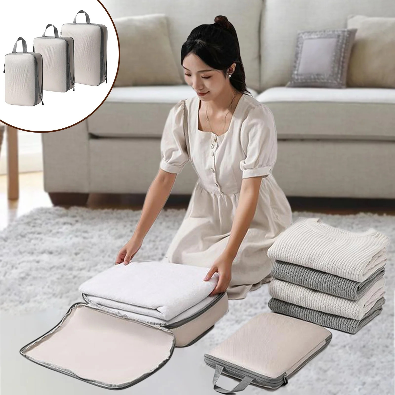 Dvkptbk Compression Packing Cubes for Travel, Travel Bags Luggage Organizers Travel Compression C... | Walmart (CA)