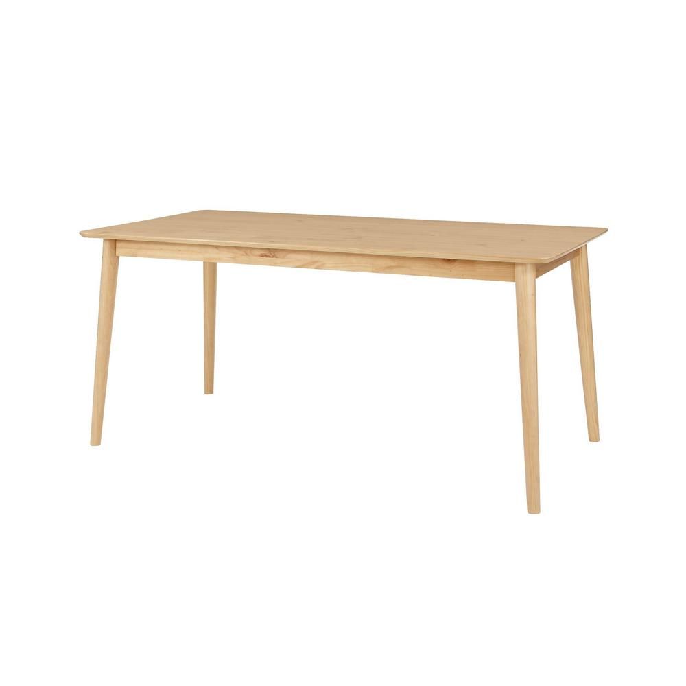 StyleWell Natural Finish Rectangular Dining Table for 6 (66 in. L x 28.70 in. H) | The Home Depot