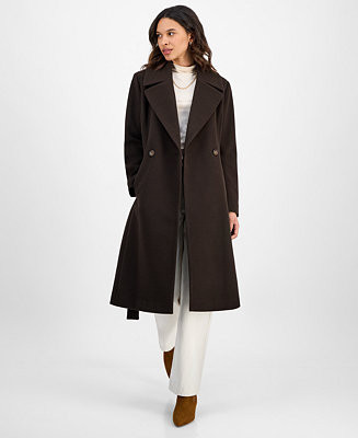 CeCe Women's Single-Breasted Belted Coat - Macy's | Macy's