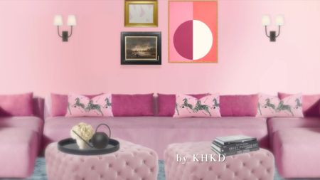 It is no doubt that barbiecore pink is the trending shade. Everything is so dreamy by looking through ‘rose colored glasses’. Pink often create very relaxing and romantic mood. From the modular sofas to the pillows to the wall paint to the artwork on the wall, this living room we designed features different shades of pink. We also add touches of black to bring in some masculine energy. Well, hope this is a dreamy lounge place for you to invite friends and family over for a relaxing cocktail party or a movie night. #livingroom #loungeroom #Barbiecore #prettyinpink 



#LTKFind #LTKfamily #LTKhome