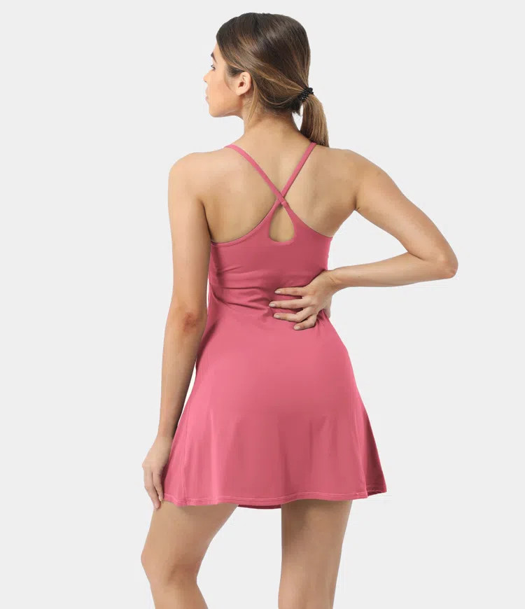 Women's Everyday Cloudful® Backless 2-in-1 Flare Activity Dress-Wannabe - HALARA | HALARA