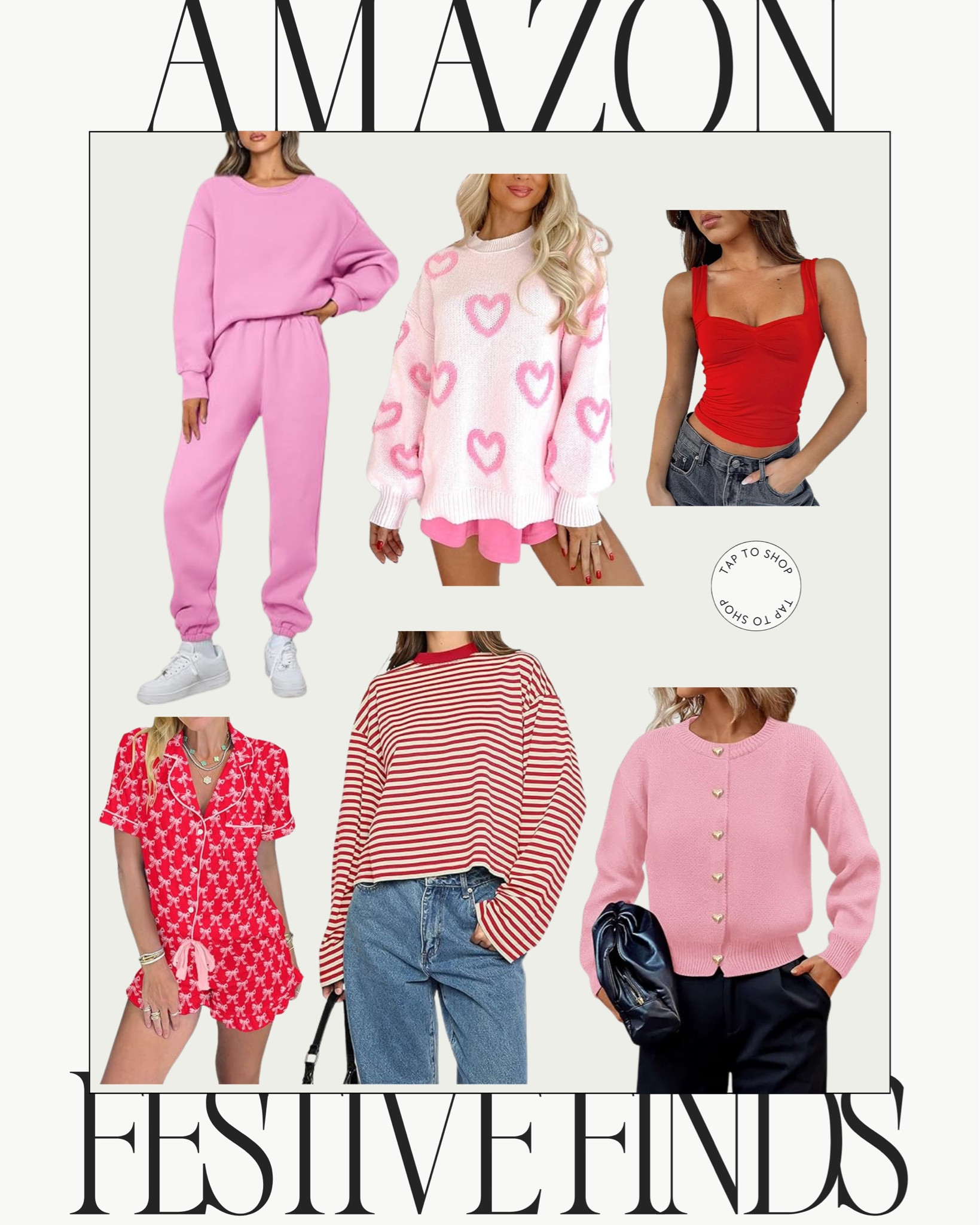 Valentine’s Day // Amazon // Amazon outfit // Valentine’s Day outfit // sweaters // pink // red // sweatsuit // two piece outfit // stripes 

#LTKFindsUnder100 #LTKFindsUnder50 #LTKSeasonal