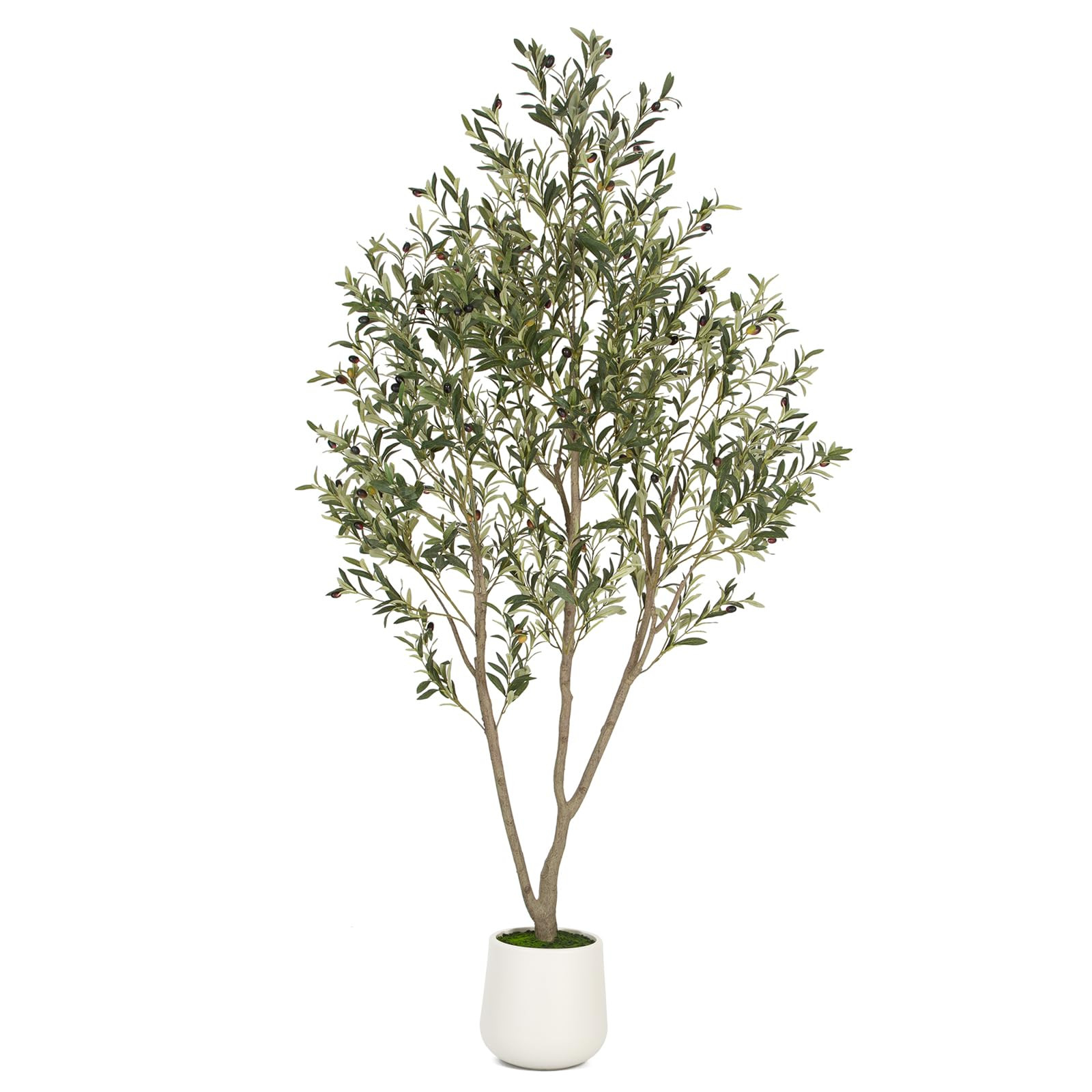Olive Trees Artificial Indoor, 7FT Tall Faux Olive Tree with White Tall Planter, Artificial Plant... | Amazon (US)