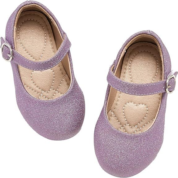 ESTINE Mary Jane Flats for Little Kids Toddler Baby Girls Glittery Dress Princess Ballet Shoes   ... | Amazon (US)