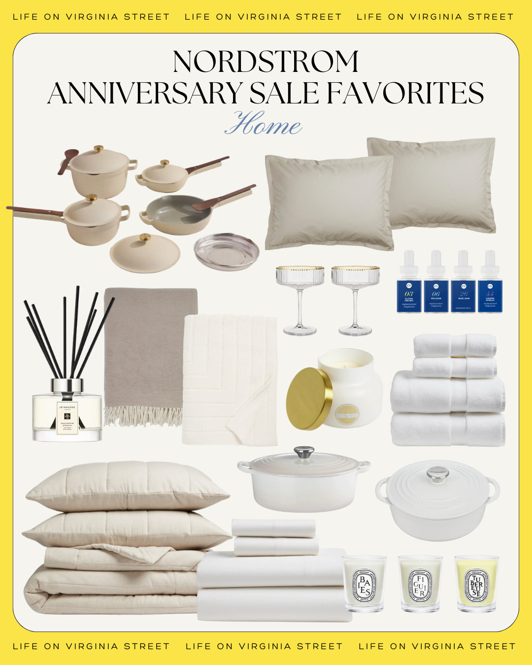 2025 Nordstrom Anniversary Sale for the home! Includes may favorite clean cookware, Capri Blue candle and Pura, Jo Malone diffusers, gorgeous bedding and throw blankets, Le Creuset favorites, plush bath towels, and more! #ltksalealert #ltkhome #ltkfindsunder50 #ltkfindsunder100 #ltkstyletip #ltkseasonal 

 

#LTKHome #LTKSaleAlert #LTKFindsUnder100